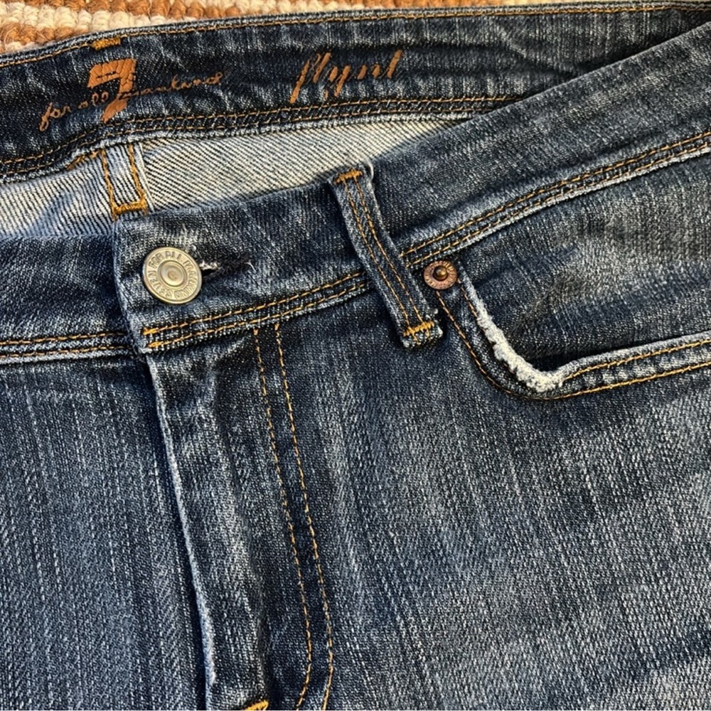 💙 7 For All Mankind 2010’s Low Rise Classic Blue Women's Jeans 30 - Picture 9 of 13